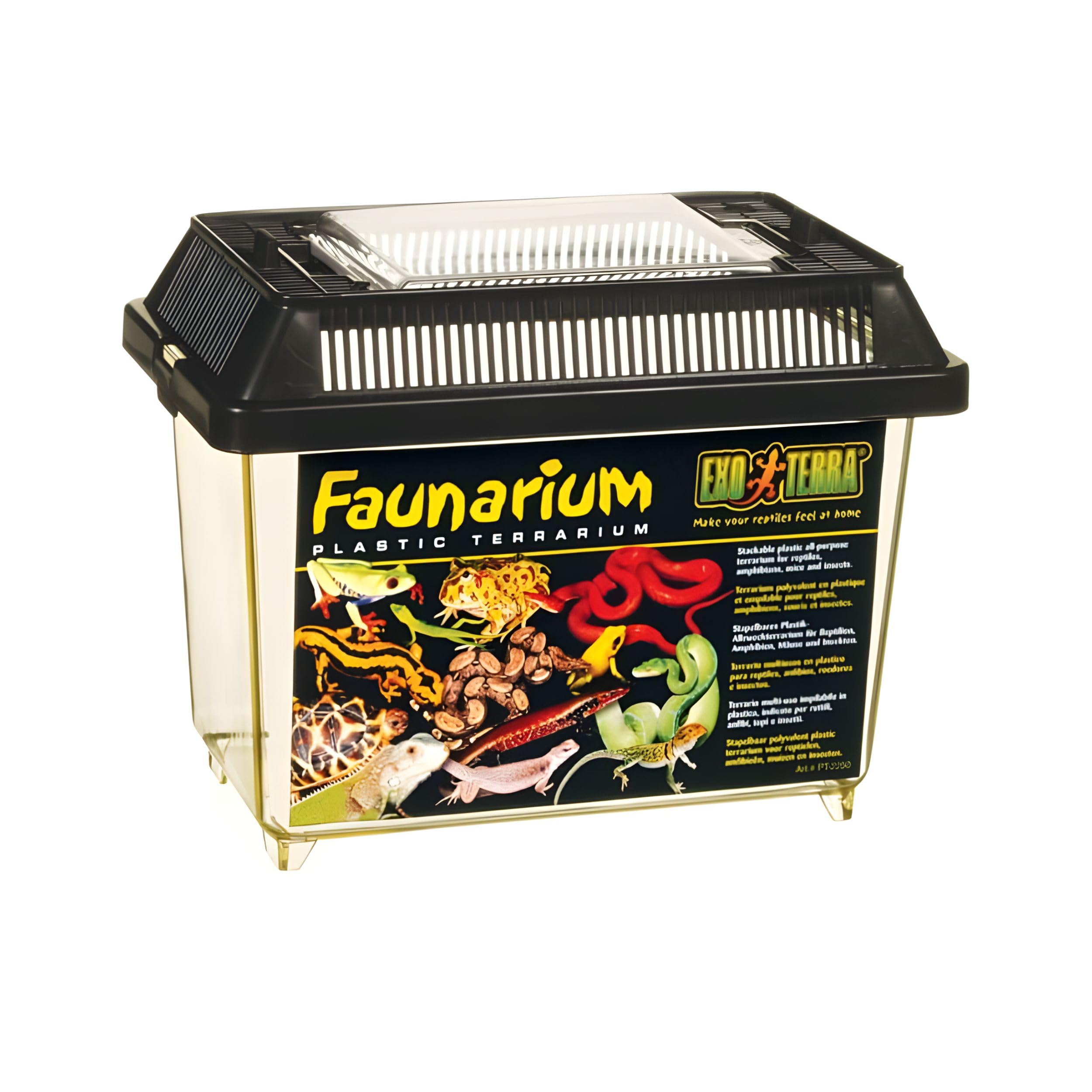 Exo Terra Faunarium Small PT2255 – Plastic Reptile Terrarium and Transport Container for Lizards, Spiders & Amphibians - Image 4