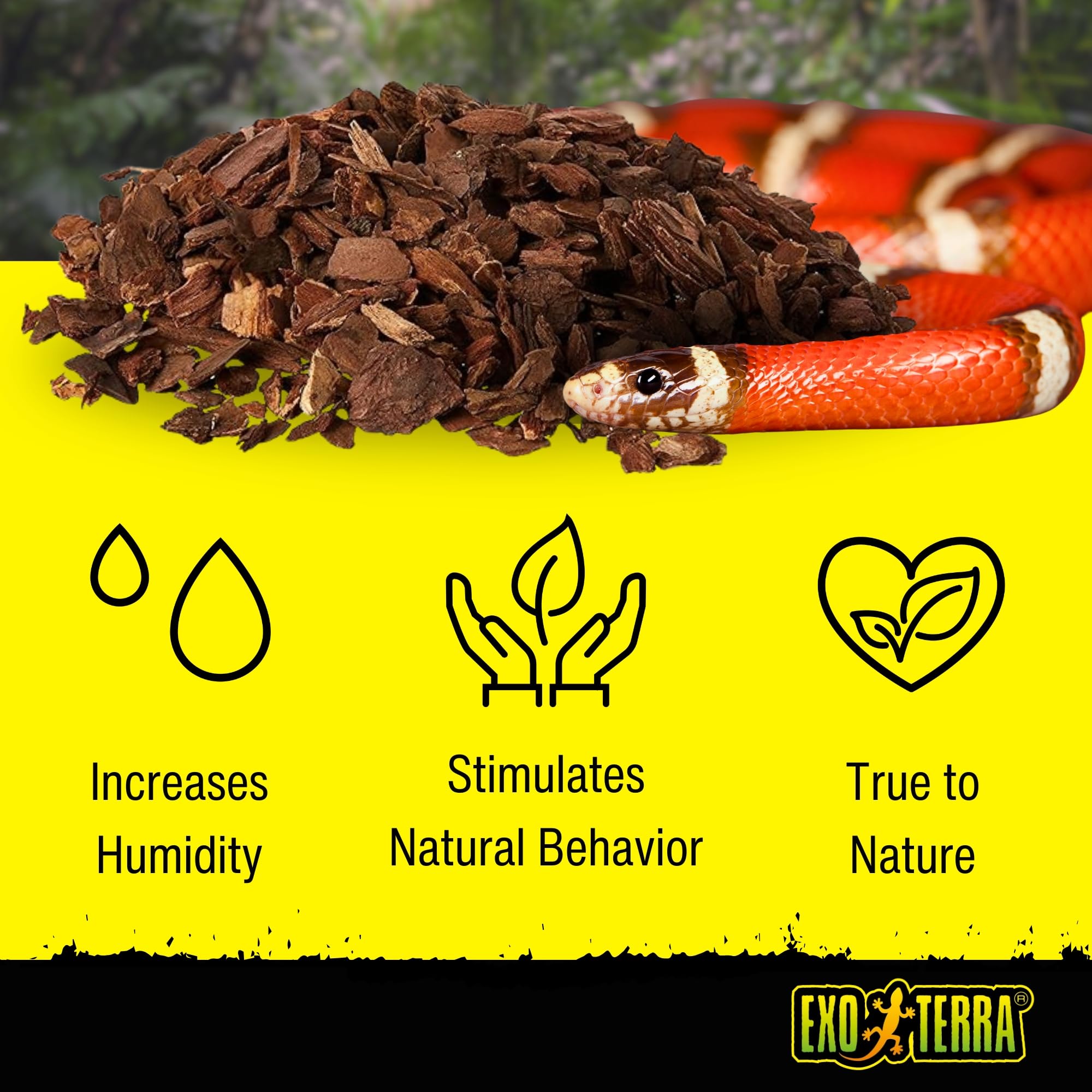 Exo Terra Forest Bark Natural Terrarium Substrate, 8 Quarts, PT2752 | 100% Natural Fir Bark for Reptiles | Hygroscopic Moisture Control | Ideal for Humidity-Loving Reptile | Encourage Digging Behavior - Image 3