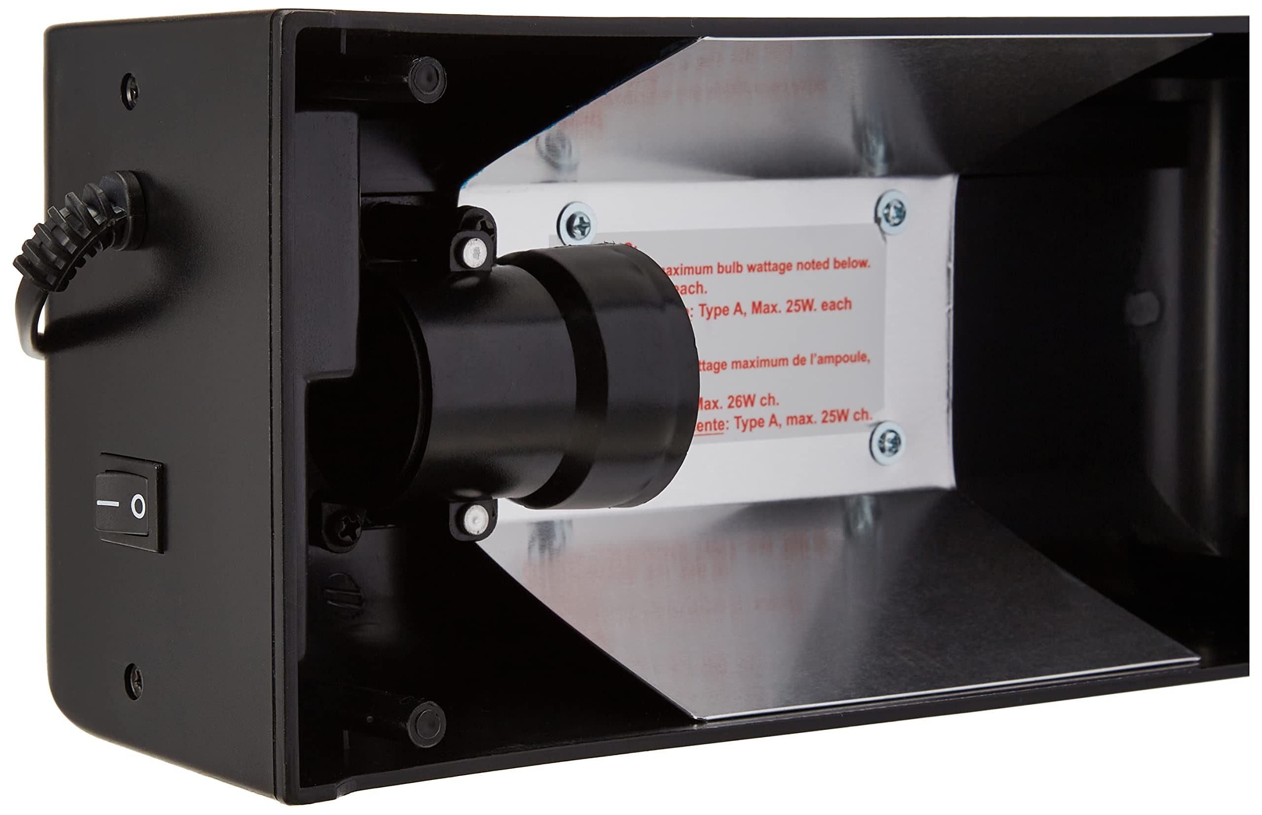 Hagen Exo Terra Mini Compact Incandescent Light Fixture for Exo Terra Glass Terrariums PT2600/PT2602 – Measures 11.8” x 3.5” x 5.9”, Black - Image 3